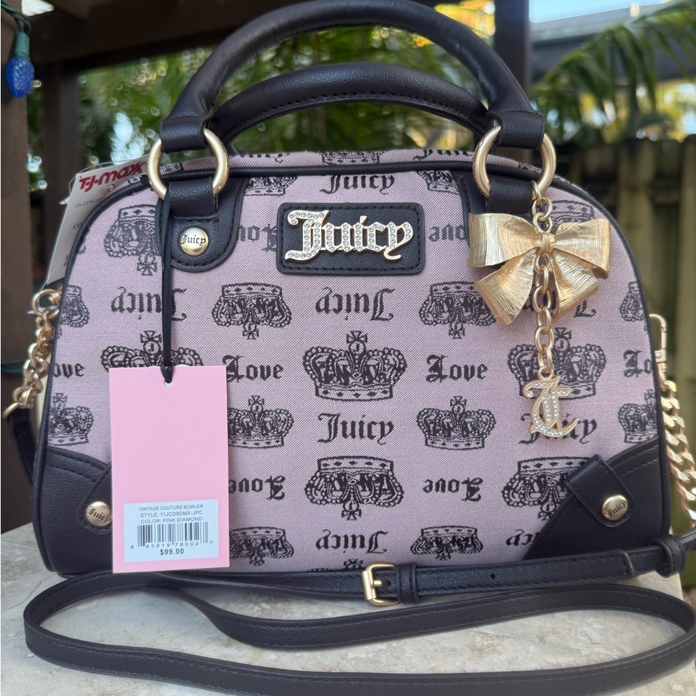 Juicy Couture Vintage Couture Bowler Bag In Pink Diamond New